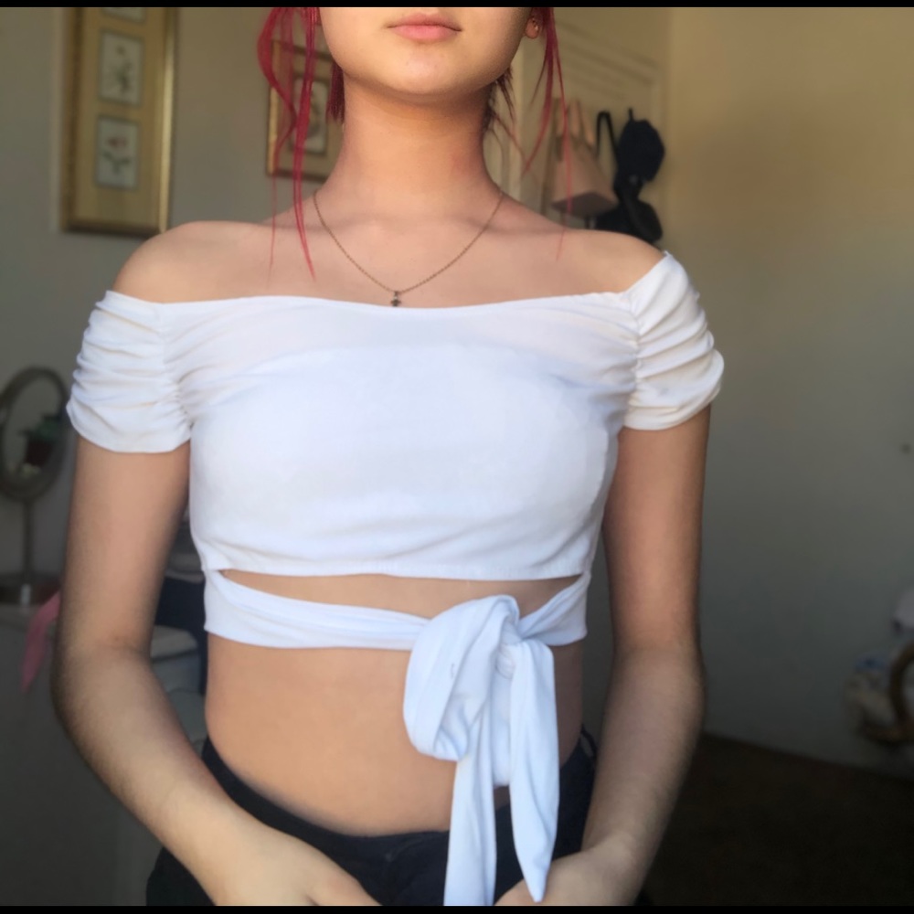 white crop top